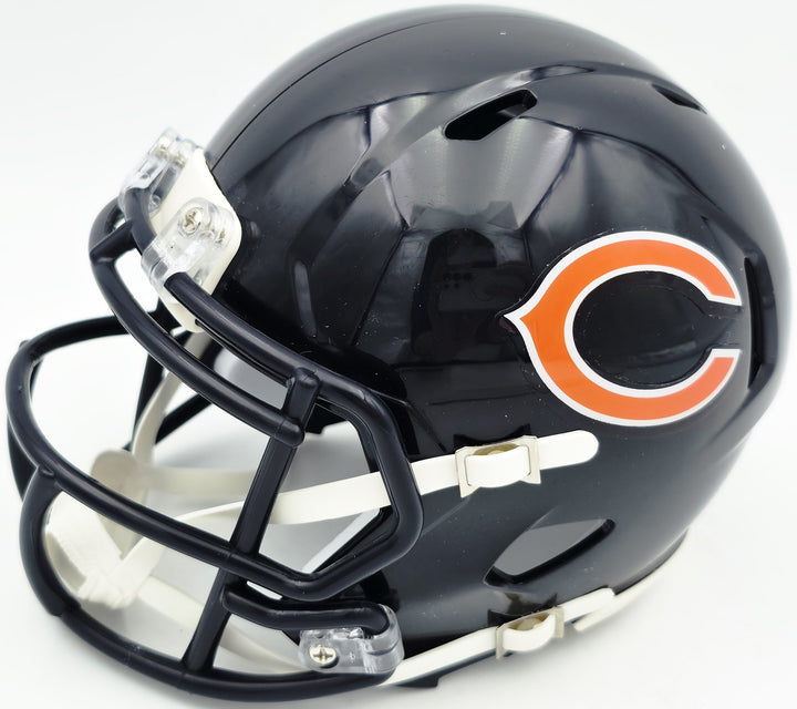 Mike Singletary Signed Chicago Bears Blue Speed Mini Helmet Beckett Witness