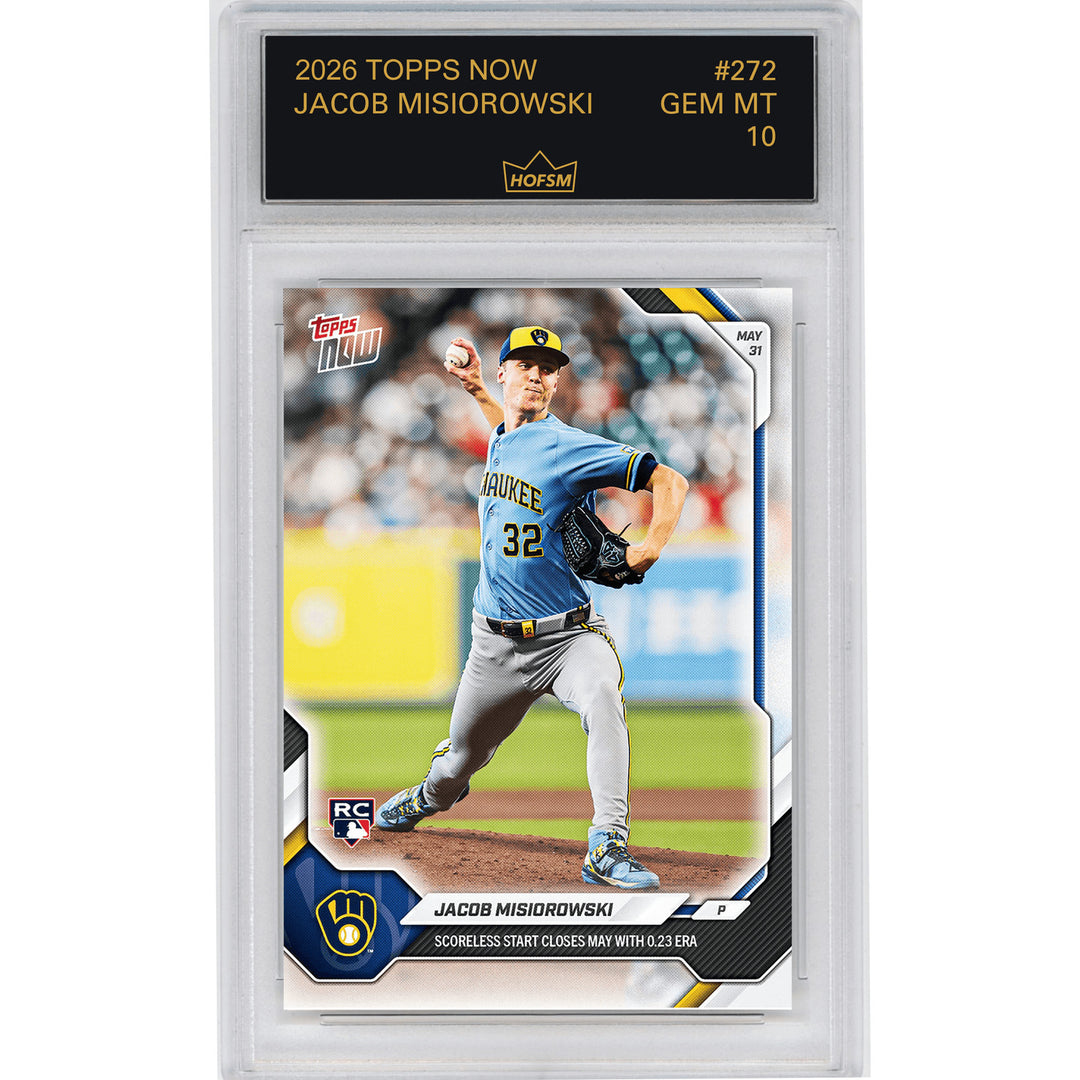 Graded 2026 Topps Now Jacob Misiorowski #272 Rookie RC Baseball Card HOFSM 10