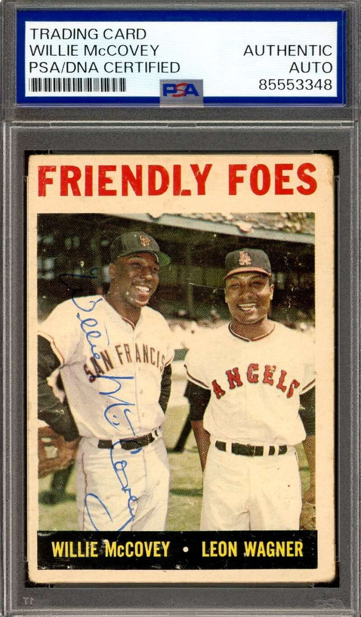 Willie McCovey PSA DNA Vintage Signed 1964 Topps Friendly Foes Autograph