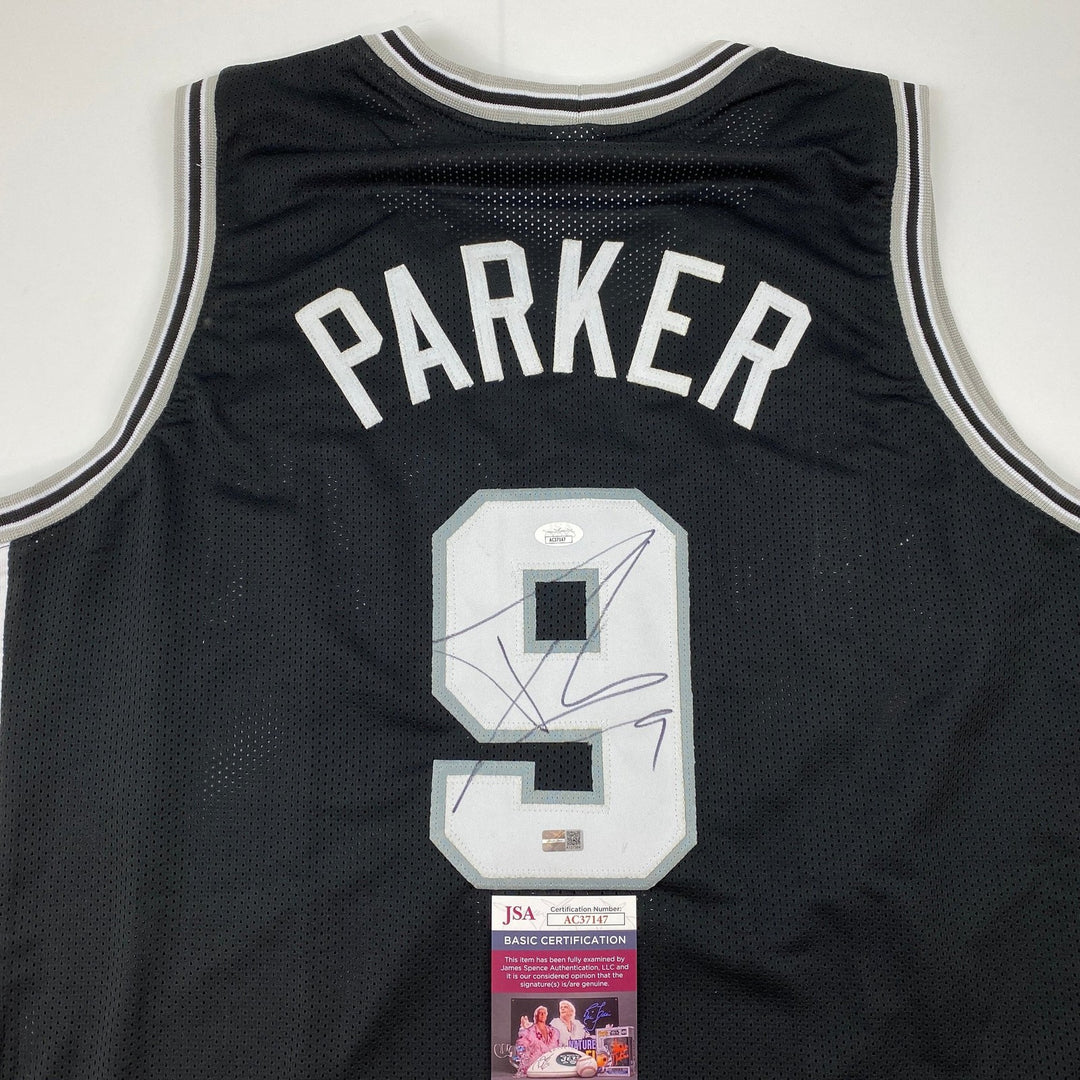 Autographed/Signed Tony Parker San Antonio Black Jersey JSA COA Auto