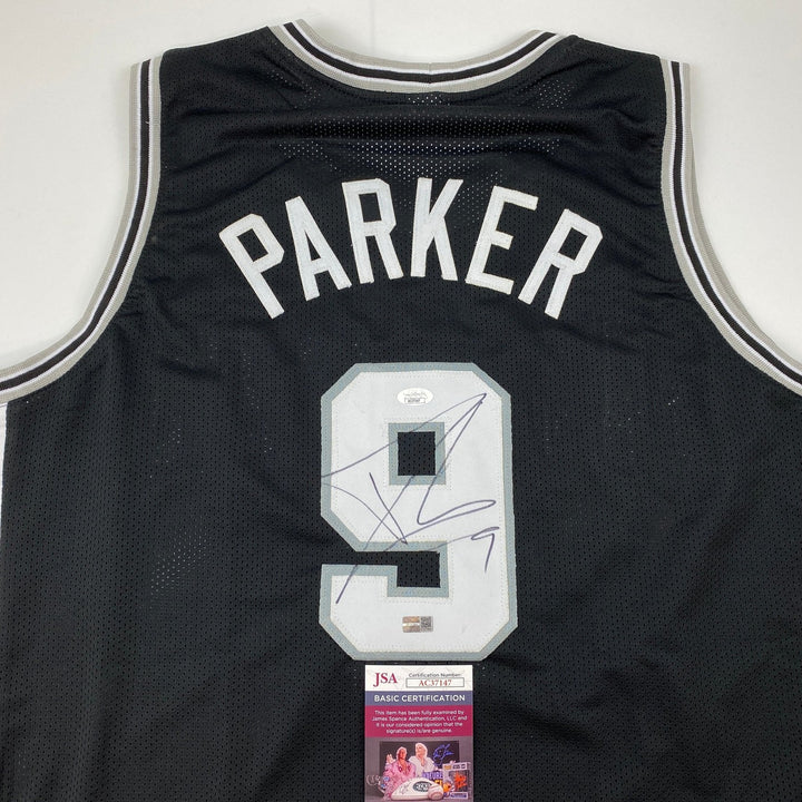 Autographed/Signed Tony Parker San Antonio Black Jersey JSA COA Auto