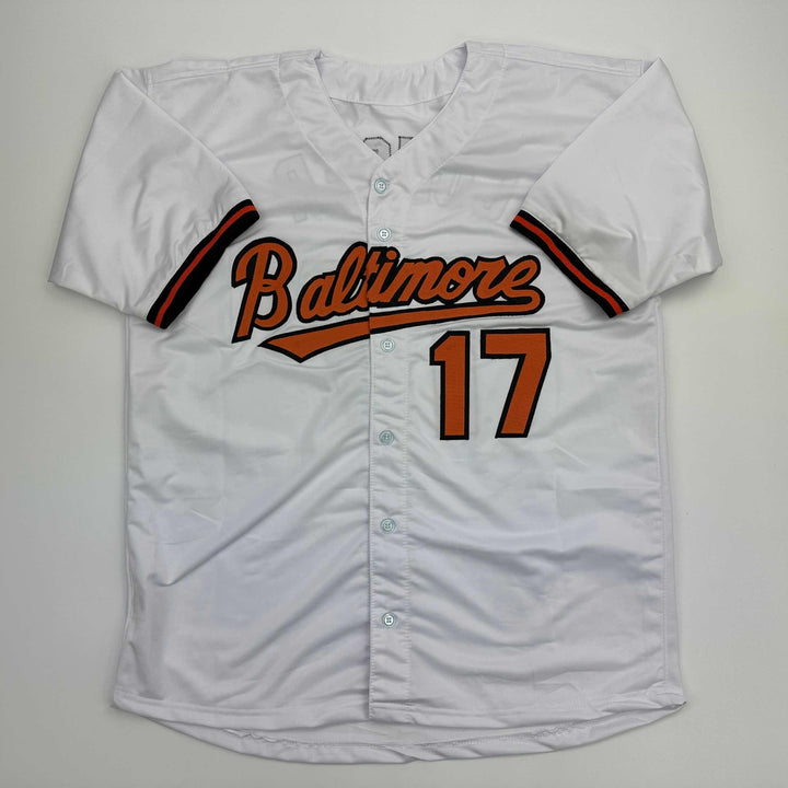 Facsimile Autographed Colton Cowser Baltimore White Reprint Jersey Size Men's XL