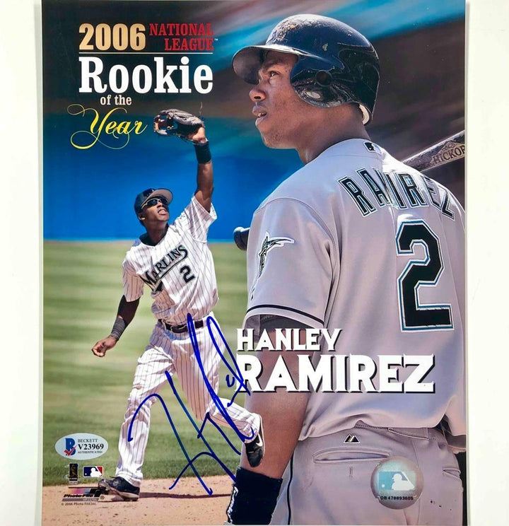 Hanley Ramirez auto 2006 Rookie of the Year signed 8x10 photo BAS COA Beckett