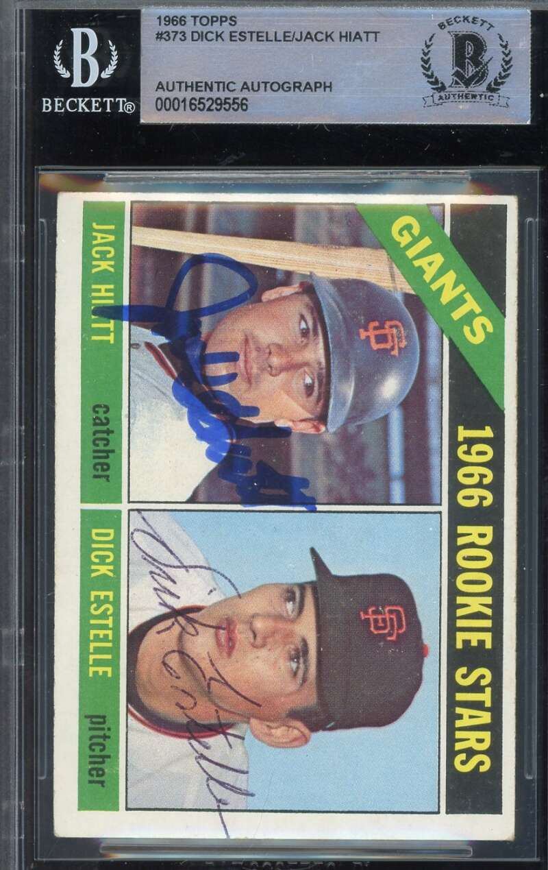 Dick Estelle Jack Hiatt Beckett BAS Signed 1966 Topps Rookie Autograph