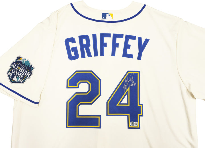 Mariners Ken Griffey Jr. Auto Cream Nike 2023 ASG Patch Jersey XL HOF 16 Beckett