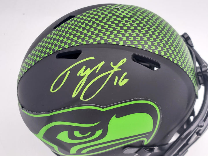 Tyler Lockett Signed Seattle Seahawks Eclipse Black Speed Mini Helmet MCS Holo