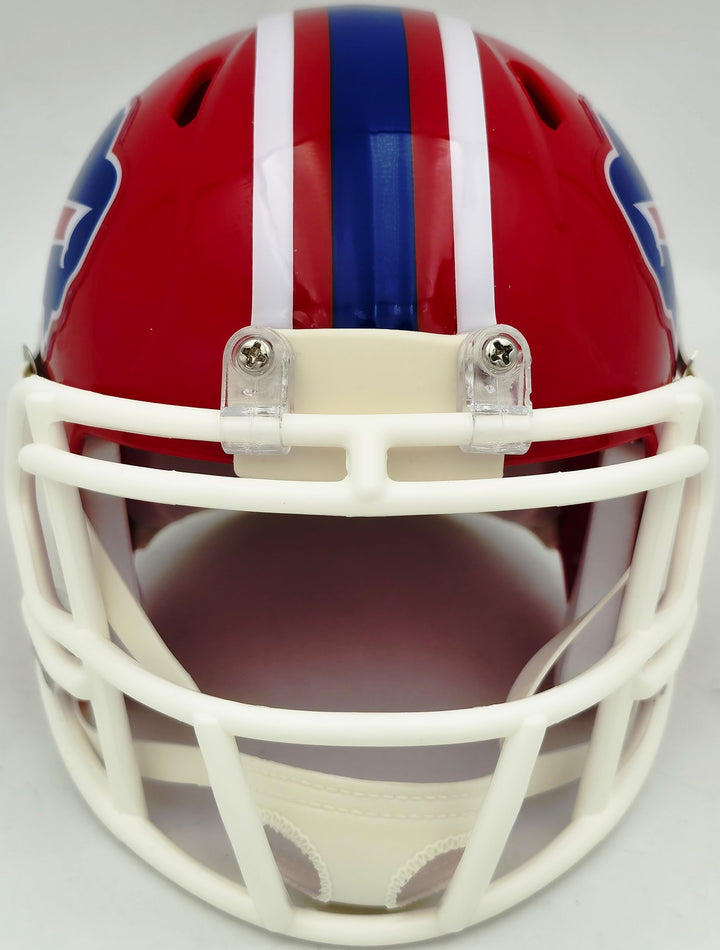 Bruce Smith Signed Buffalo Bills Red 1987-2001 Throwback Speed Mini Helmet