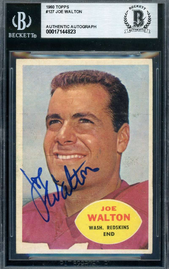 Joe Walton Beckett BAS Signed 1960 Topps Rookie Autograph