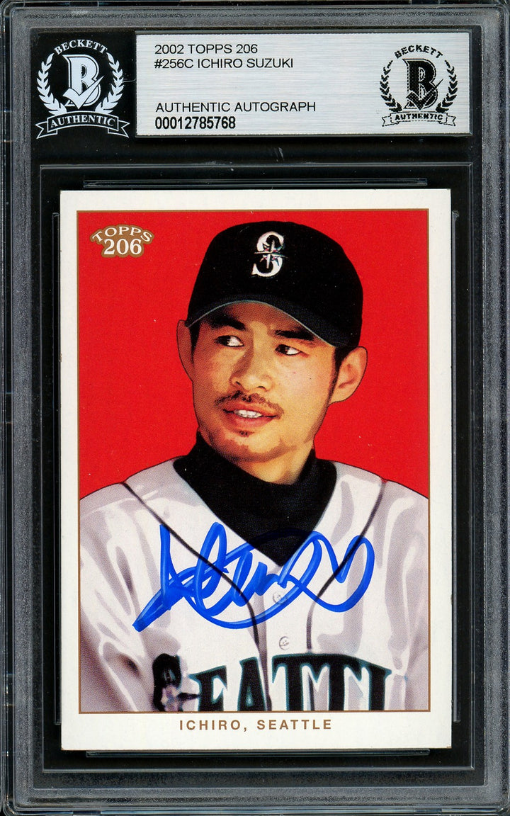 Ichiro Suzuki Signed 2002 Topps 206 Card 256C Seattle Mariners Beckett
