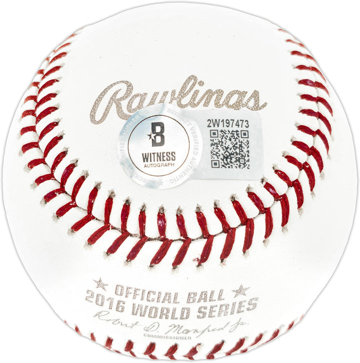 Sammy Sosa Signed 2016 WS Logo MLB Baseball Chicago Cubs Beckett Witness