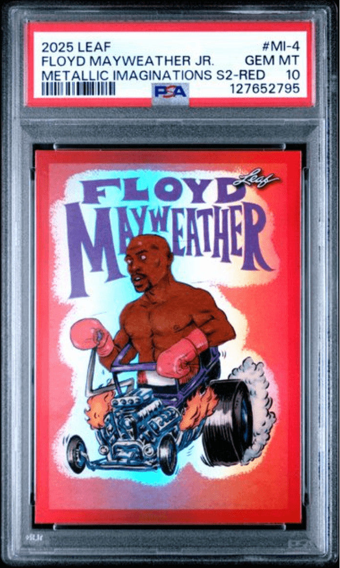 Graded 2025 Floyd Mayweather Jr #MI4 Metallic Series 2 Red /199 Card PSA 10