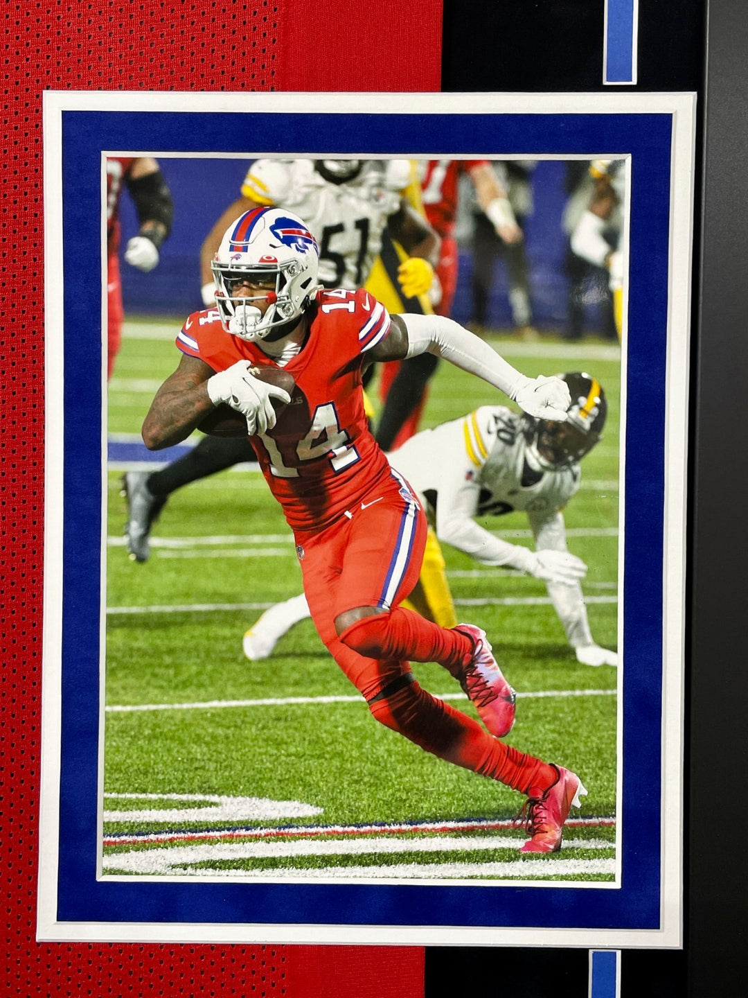 Stefon Diggs Autographed Buffalo Bills Red Jersey Framed BAS Signed Memorabilia