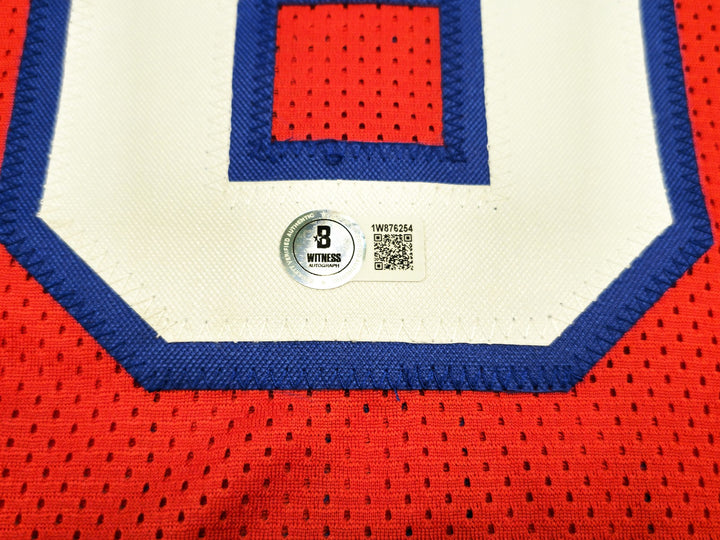Philadelphia 76ers Julius "Dr. J" Erving Signed Red Jersey Beckett Wit