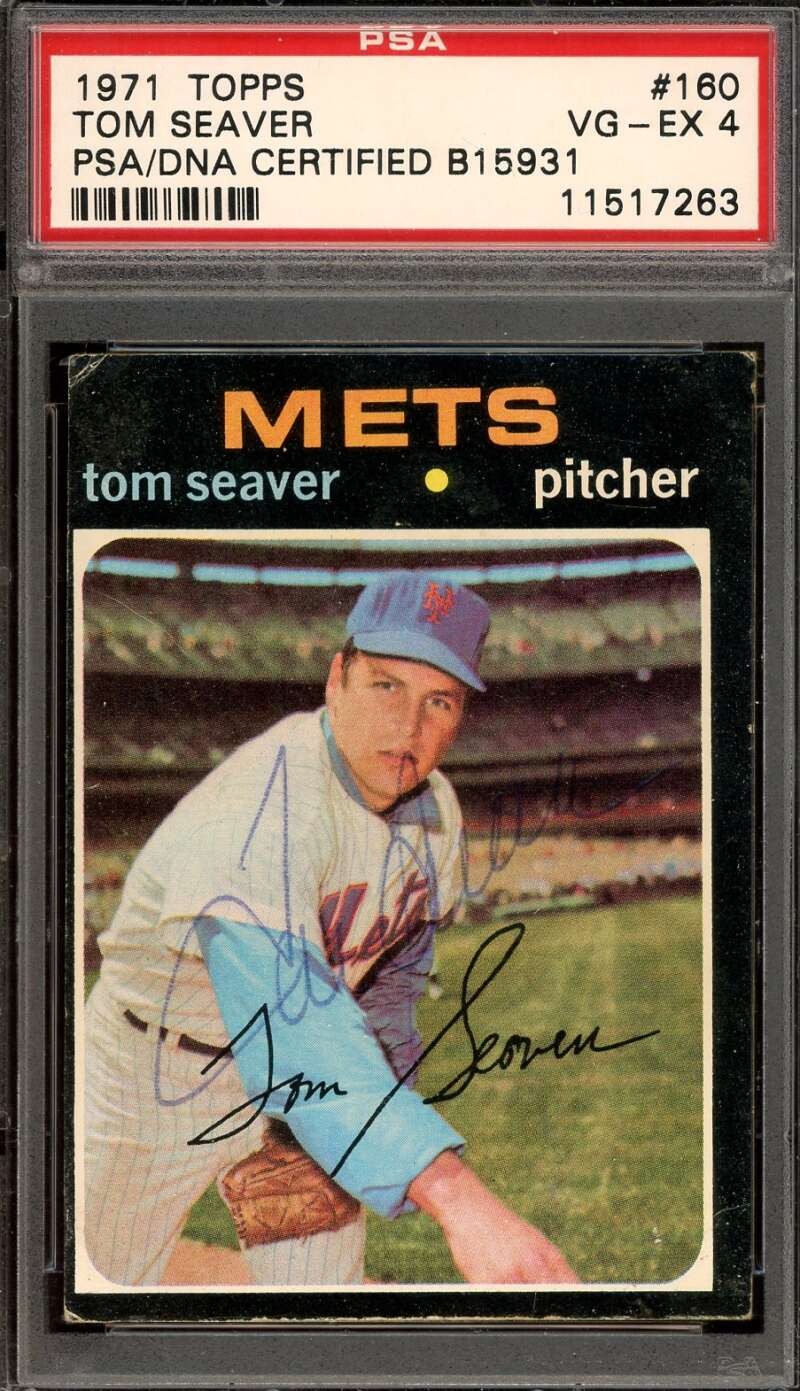 Tom Seaver PSA DNA Vintage Signed 1971 Topps Autograph