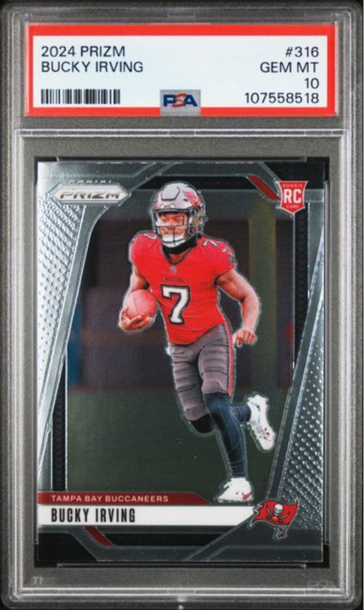 Graded 2024 Panini Prizm Bucky Irving #316 Rookie RC Football Card PSA 10 Mint