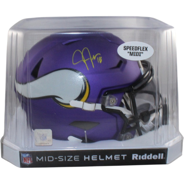Justin Jefferson Autographed Minnesota Vikings Mid-Size Midi Helmet BAS W 56172