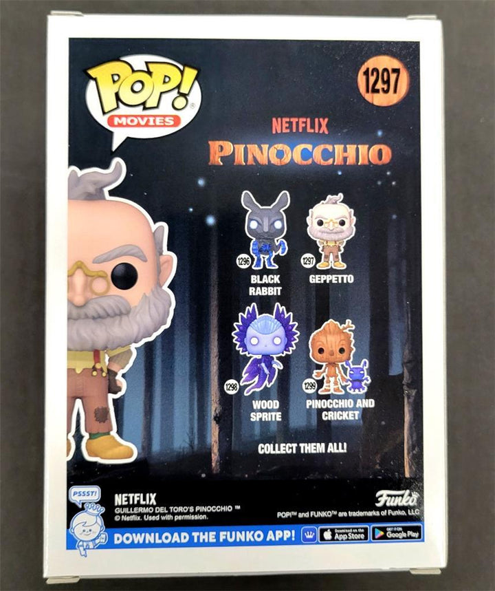 Mark Gustafson signed Pinocchio Geppetto Funko Pop! autograph (A) ~ BAS Beckett