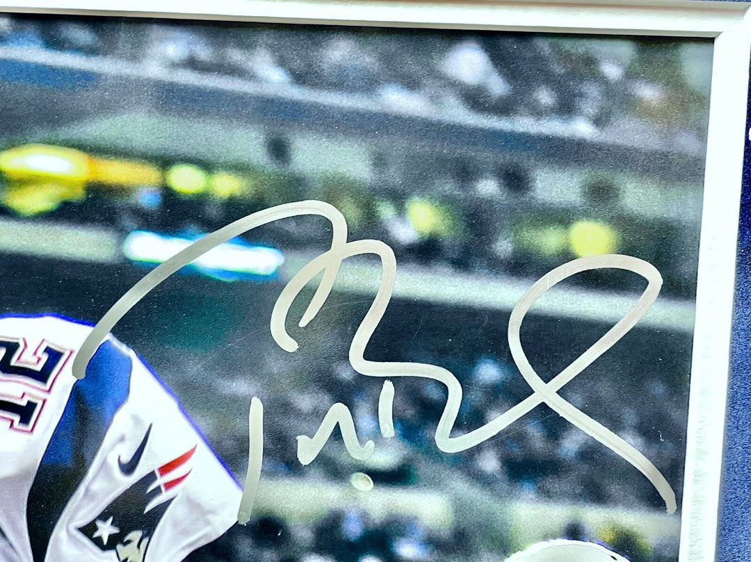 Tom Brady Rob Gronkowski Signed Patriots 16x20 Photo Framed Game Used Fanatics