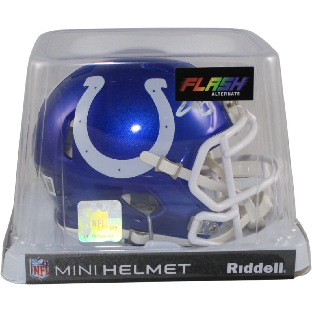 Edgerrin James Autographed Indianapolis Colts Flash Mini Helmet Beckett W 54755