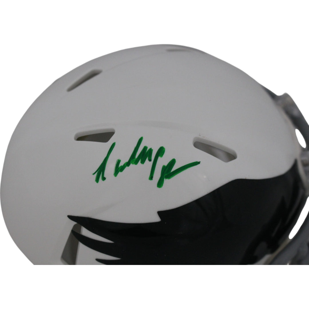 Randall Cunningham Signed Philadelphia Eagles TB 69-73 Mini Helmet Beckett 48872
