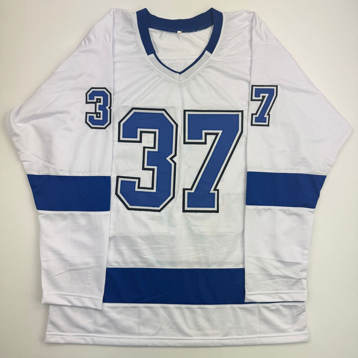 Autographed/Signed Yanni Gourde Tampa Bay White Hockey Jersey JSA COA