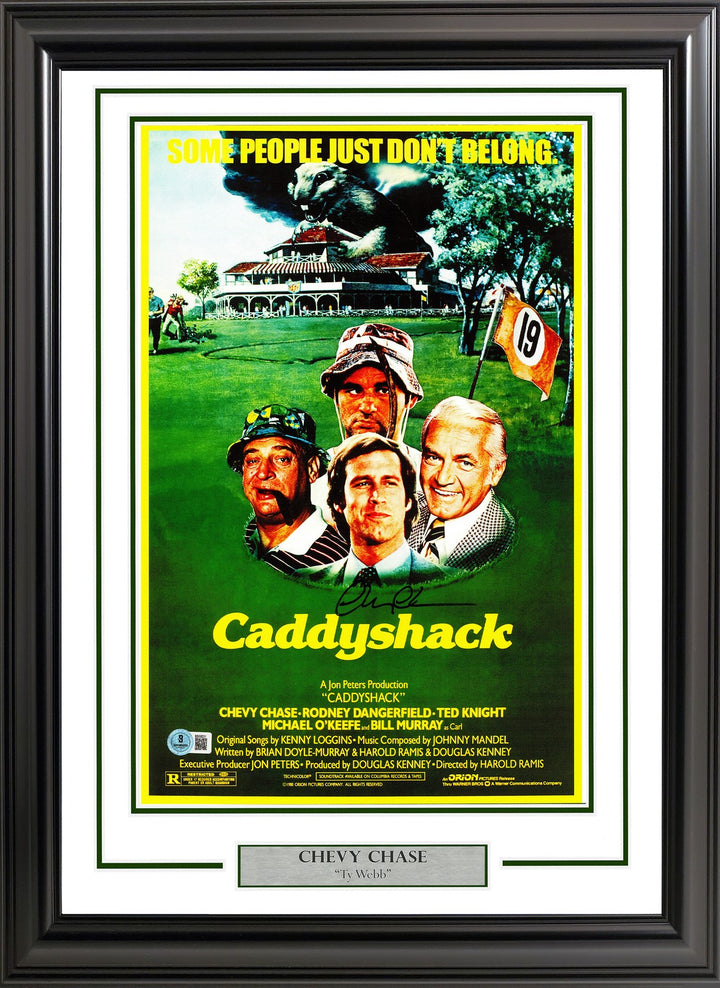 Chevy Chase Signed Framed 11x17 Caddyshack Movie Poster Beckett BAS QR