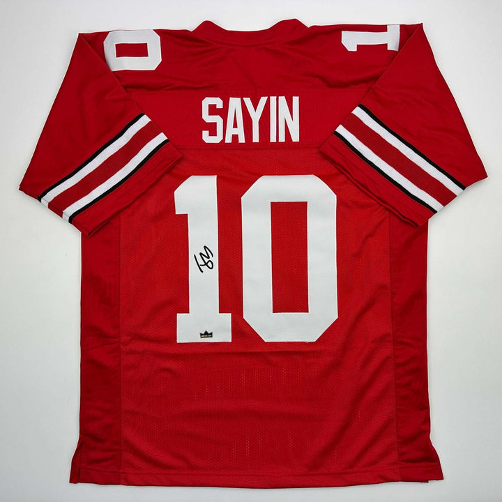 Facsimile Autographed Julian Sayin Ohio State Red Reprint Jersey Size Men's XL