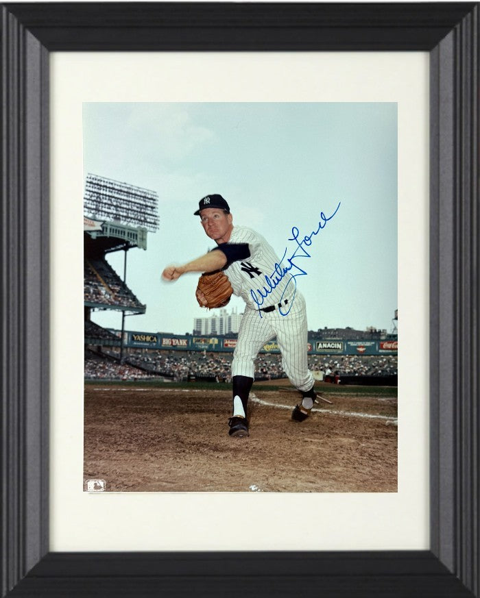 Whitey Ford signed New York Yankees 8x10 Photo Minor Dings Framed - COA (HOF)