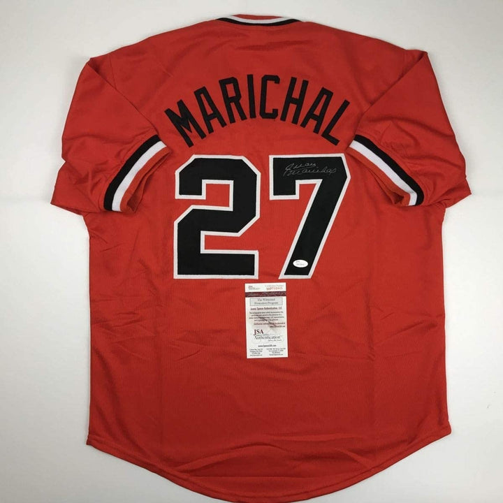 Autographed/Signed Juan Marichal San Francisco Orange Jersey JSA COA