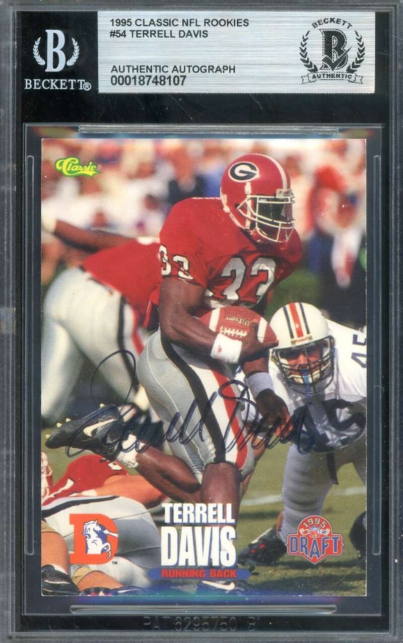 Terrell Davis Beckett BAS Signed 1995 Classic NFL Rookies Autograph