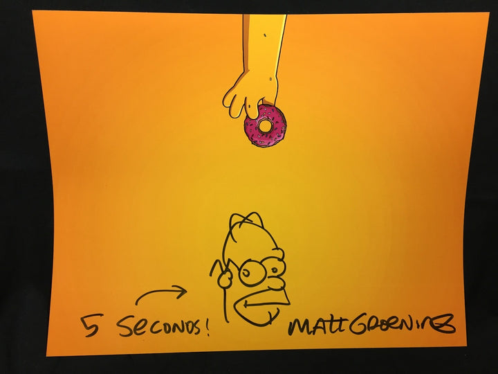 MATT GROENING SIGNED AUTOGRAPHED 11X14 PHOTO SKETCH THE SIMPSONS HOMER COA JSA