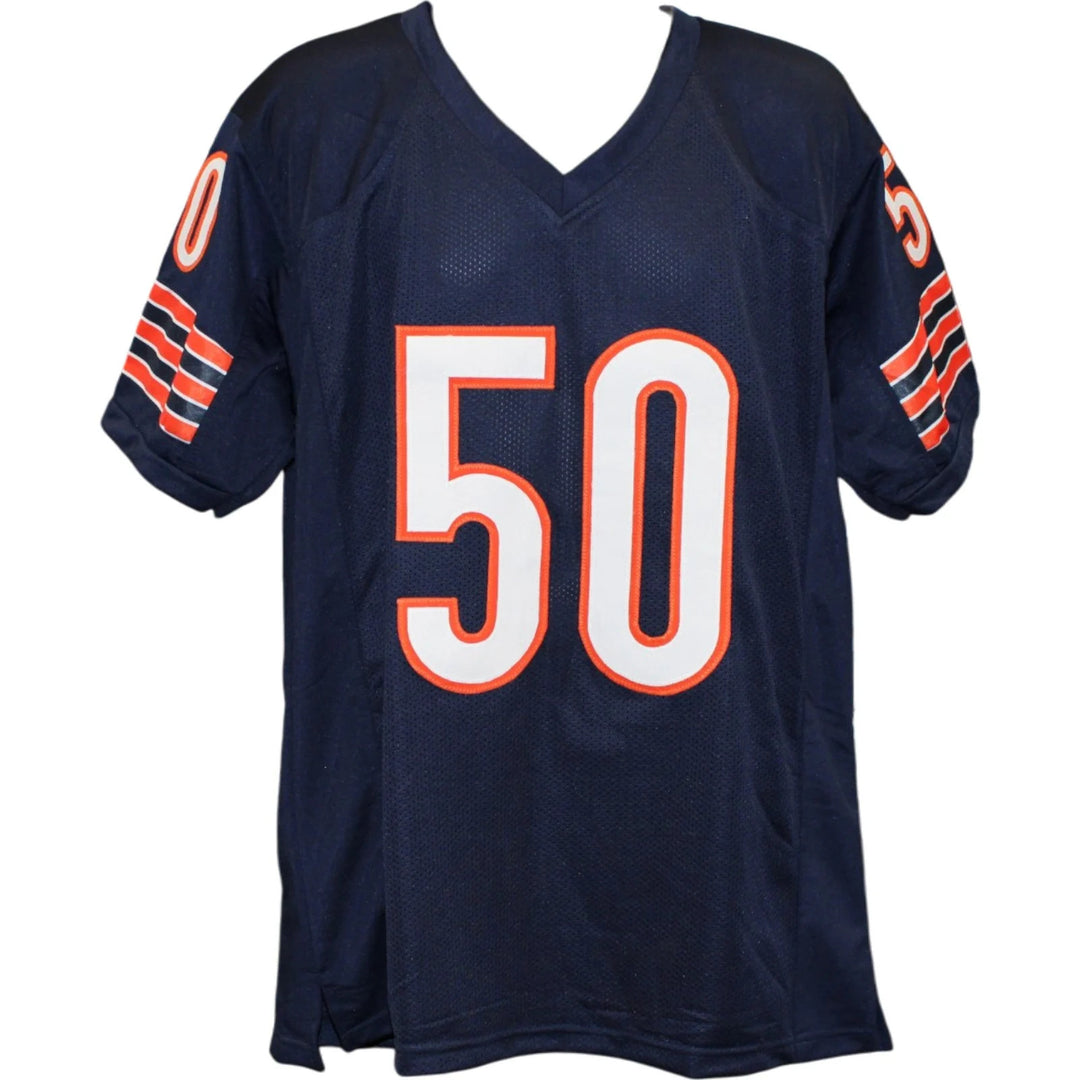 Mike Singletary Autographed/Signed Pro Style Sz XL Jersey Navy Beckett WIT 58510
