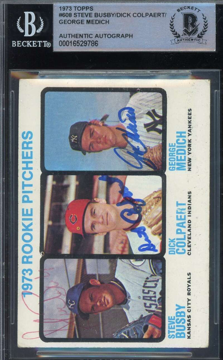 Busby Colpaert Medich Beckett BAS Signed 1973 Topps Rookie Autograph