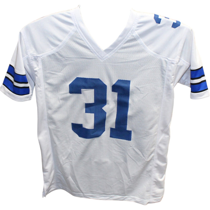 Roy Williams Autographed/Signed Pro Style White Jersey Beckett 42798