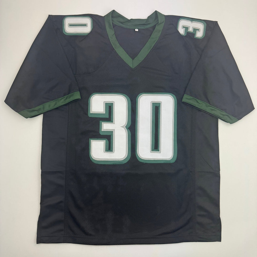 Autographed/Signed Jihaad Campbell Philadelphia Black Football Jersey BAS COA