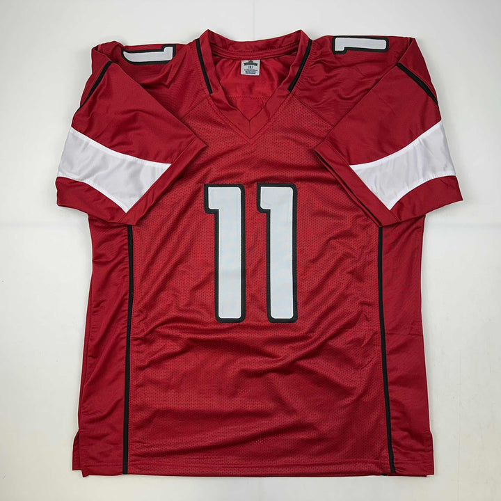 Facsimile Autographed Larry Fitzgerald Arizona Red Reprint Jersey Size Men's XL