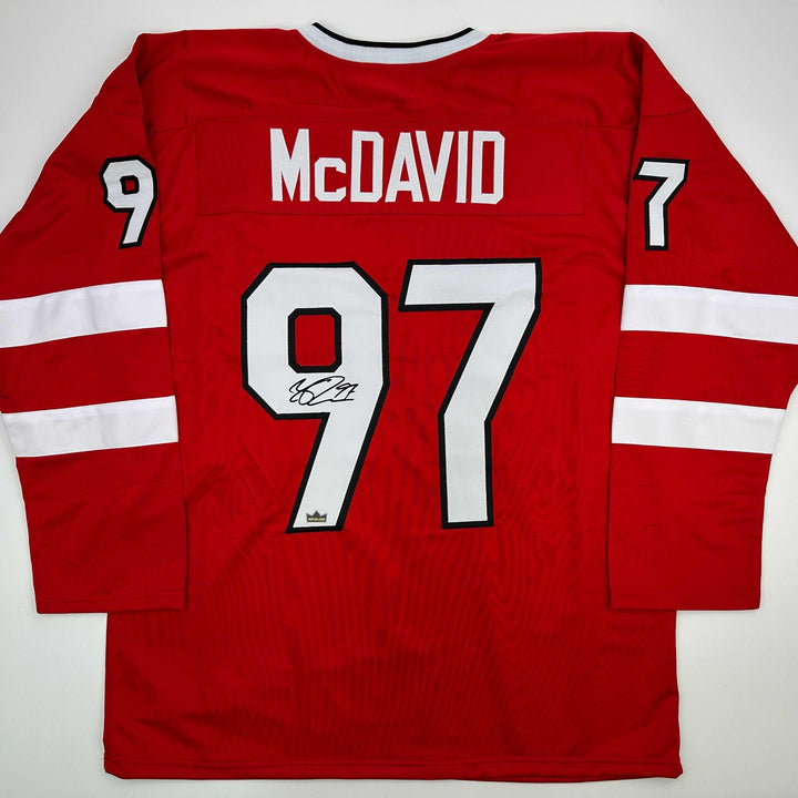 Facsimile Autographed Connor McDavid Canada 4 Nations Face-Off Reprint Jersey XL