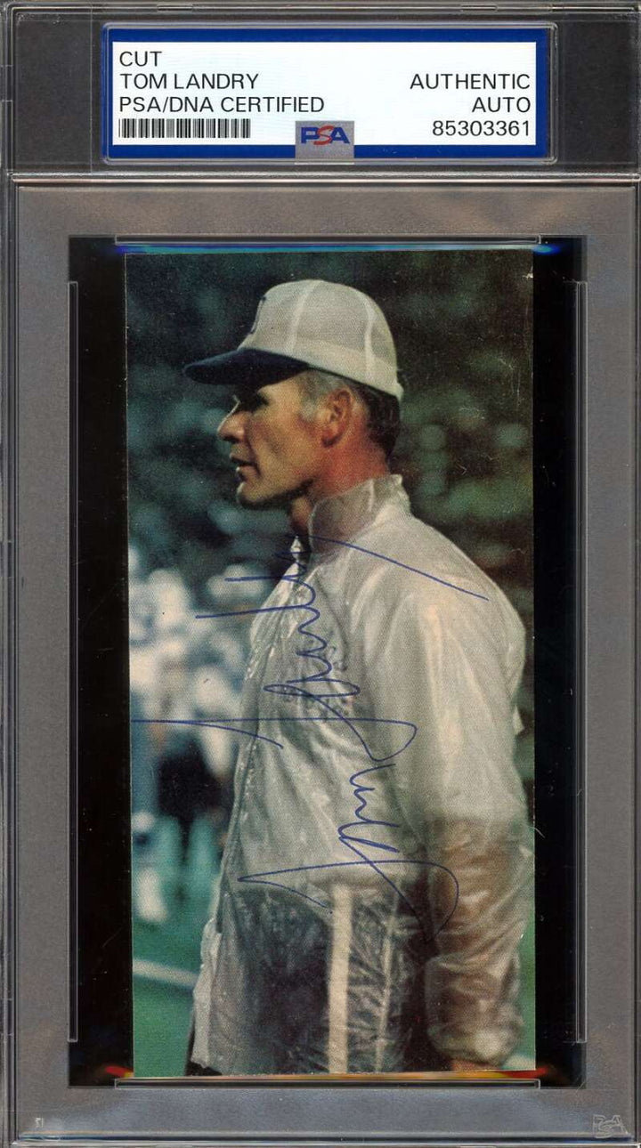 Tom Landry PSA DNA Signed Vintage 3x5 Photo 70`s Autograph Cowboys