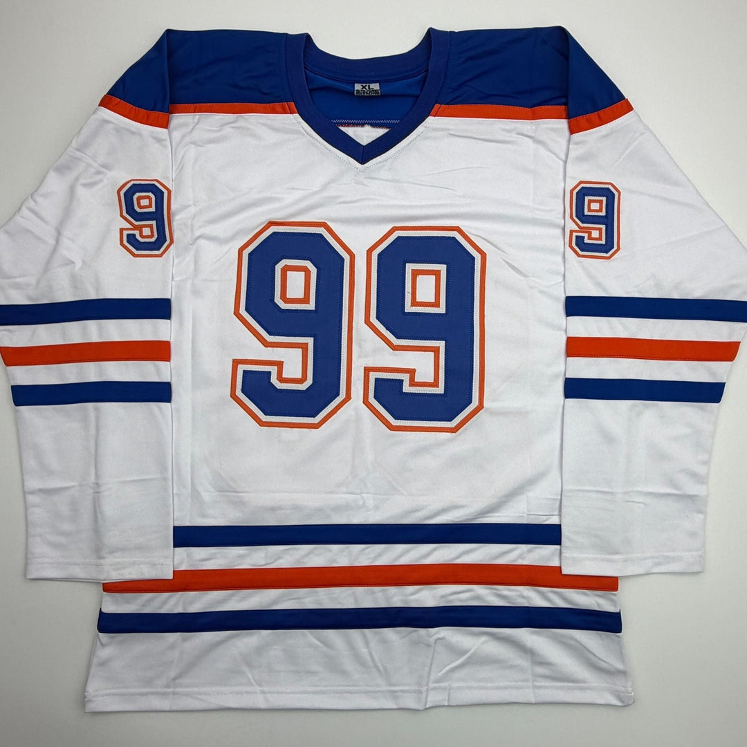 Autographed/Signed Wayne Gretzky Edmonton White Hockey Jersey PSA/DNA COA