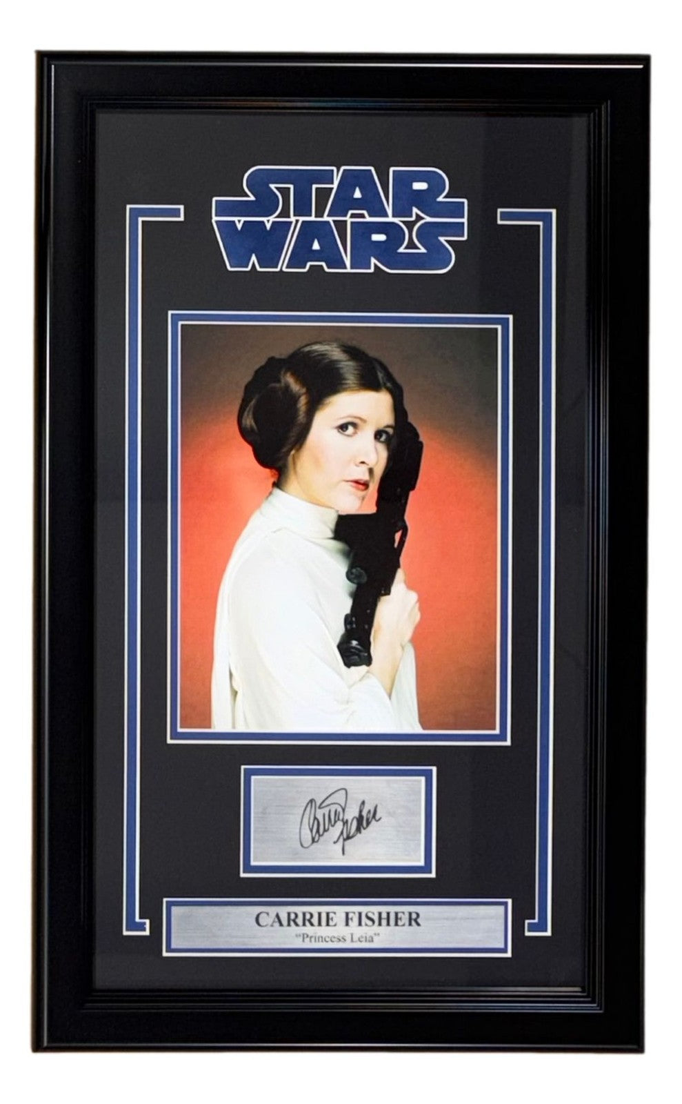 Carrie Fisher Framed 8x10 Star Wars Princess Leia Photo w/ Laser Engraved Auto