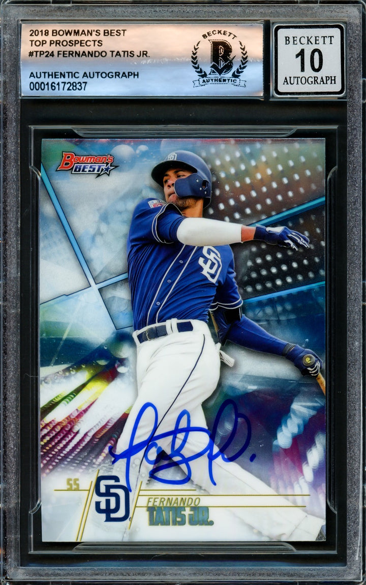 Fernando Tatis Jr. Signed 2018 Bowman's Best RC #TP-24 San Diego Padres Auto 10