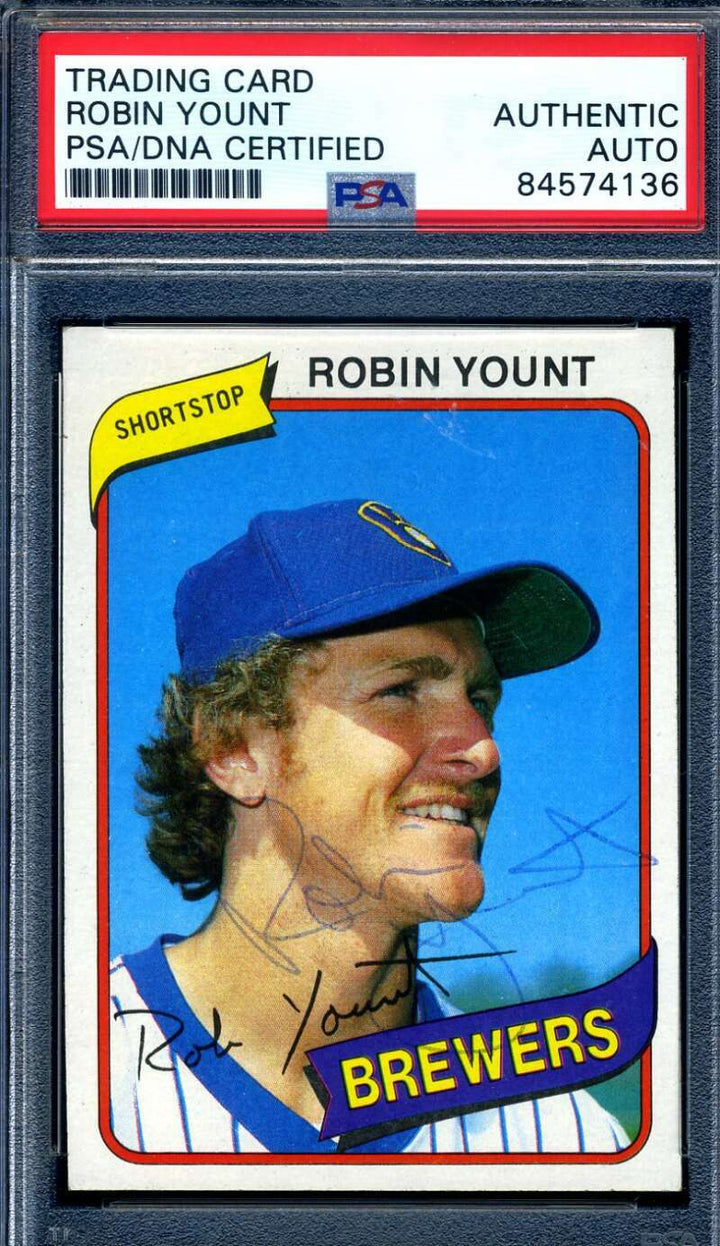 Robin Yount PSA DNA Cert Signed 1980 Topps Autograph