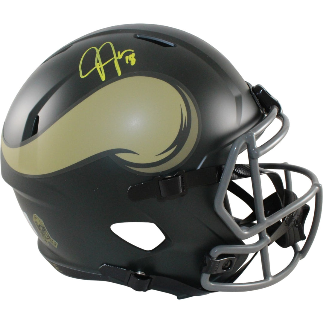 Justin Jefferson Autographed Minnesota Vikings F/S 25 STS Helmet Beckett W 57899