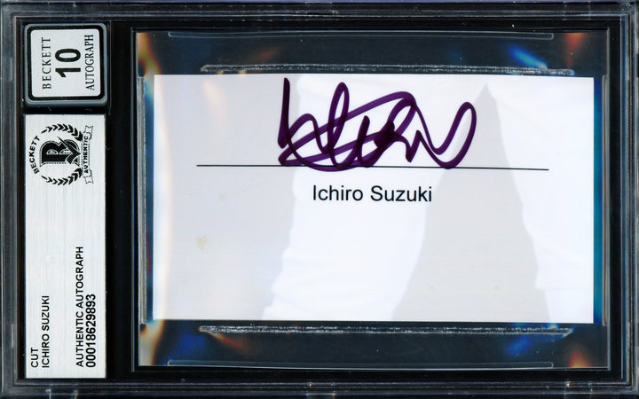 Ichiro Suzuki Signed 2x3.5 Cut Sig Seattle Mariners Auto GM 10 Beckett #18629893