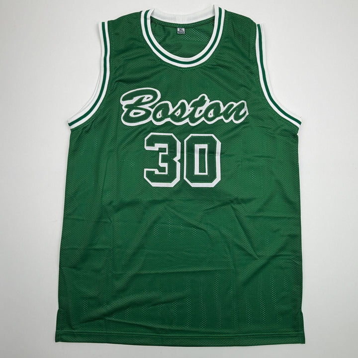 Autographed/Signed Sam Hauser Boston Green City Edition Jersey Beckett BAS COA