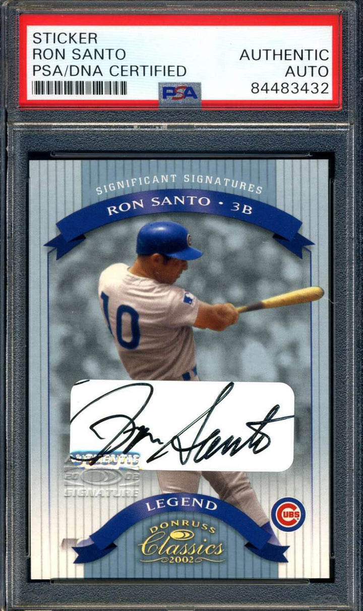 Ron Santo PSA DNA Coa Signed 2002 Donruss Classics Autograph