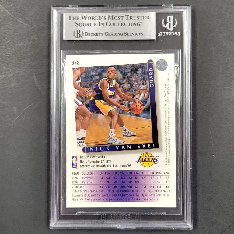 Nick Van Exel autograph signed 1993-94 Upper Deck RC rookie card BGS BAS Witness