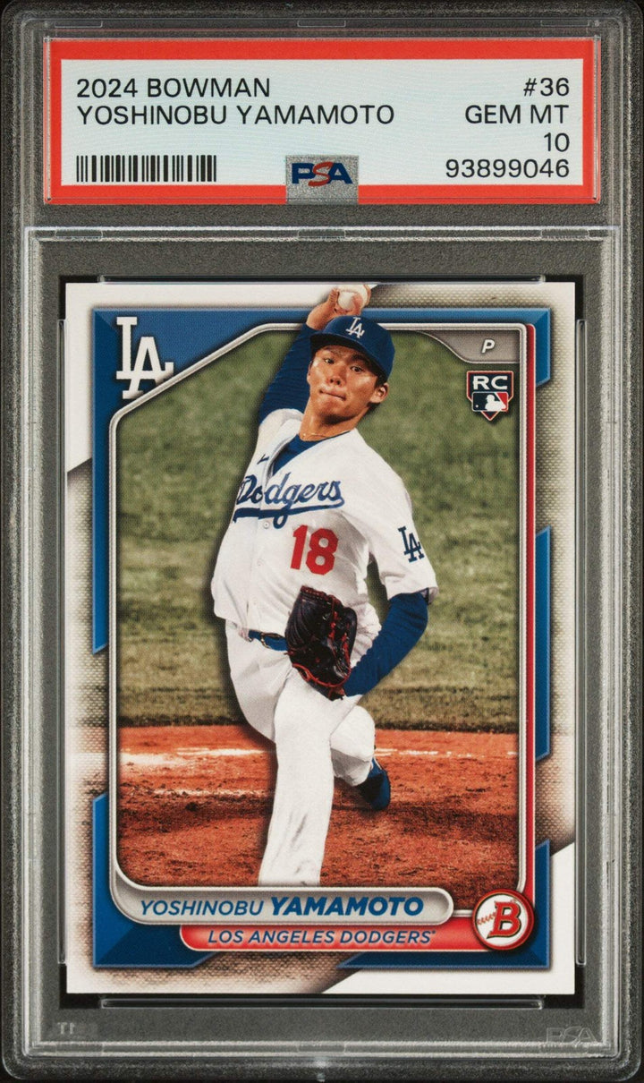 Graded 2024 Topps Bowman Yoshinobu Yamamoto #36 Rookie RC Baseball Card PSA 10