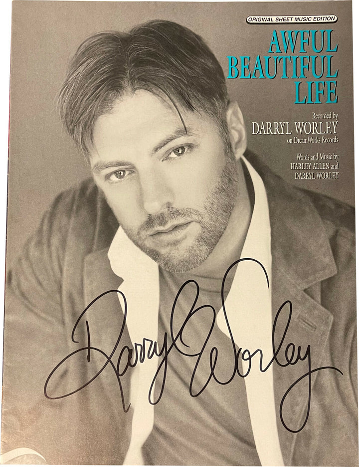 Darryl Worley signed 2004 Awful Beautiful Life Original Sheet Music 9x12 Book