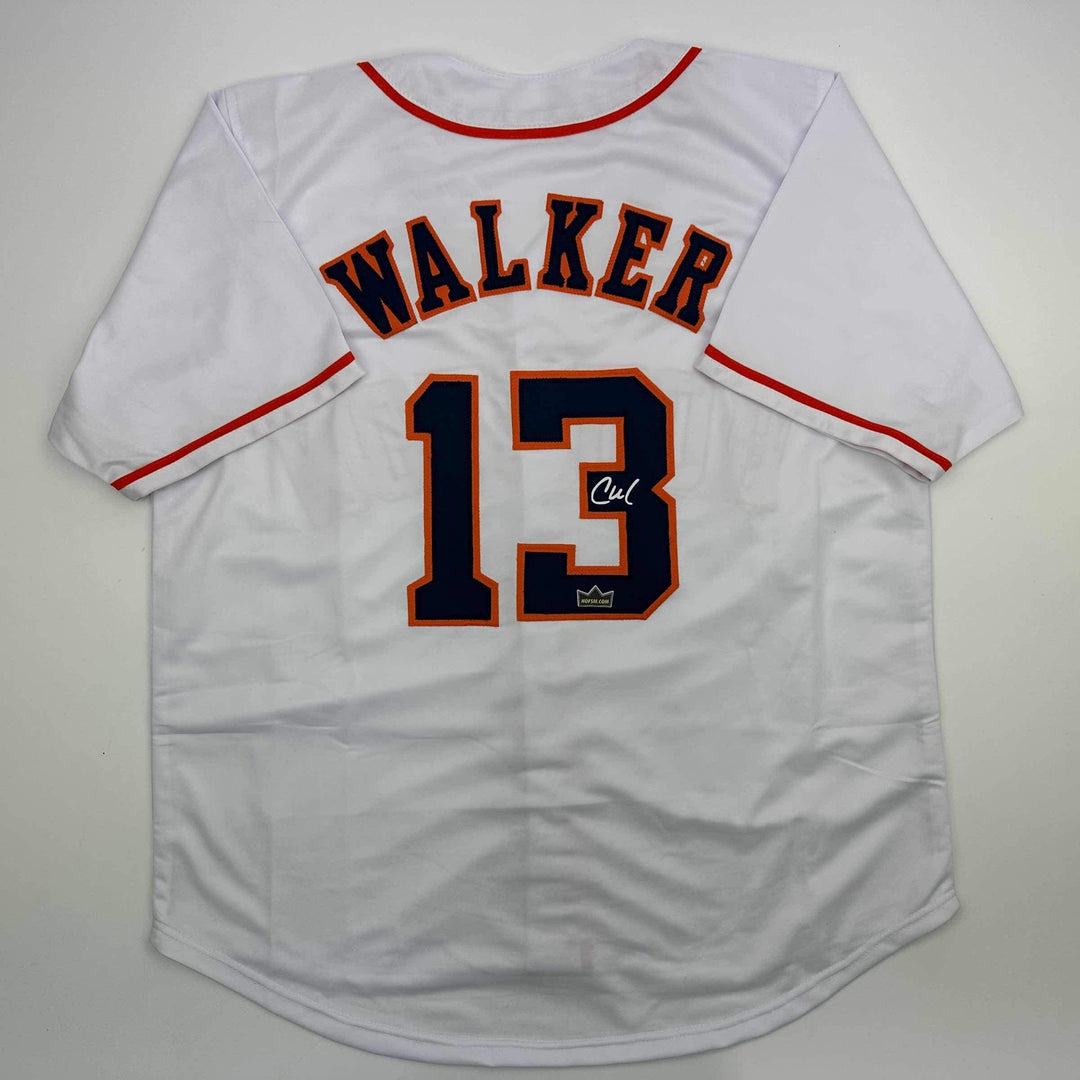 Facsimile Autographed Christian Walker Houston White Reprint Jersey Size Mens XL